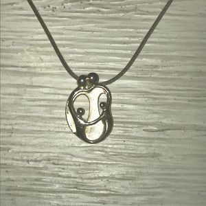 Sterling Silver Necklace with Family of 4 Pendant